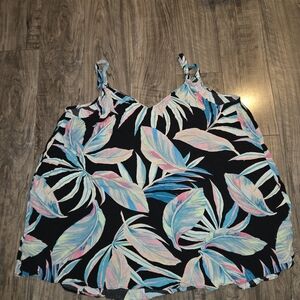 Torrid Black and Pastel Leaf Print Camisole